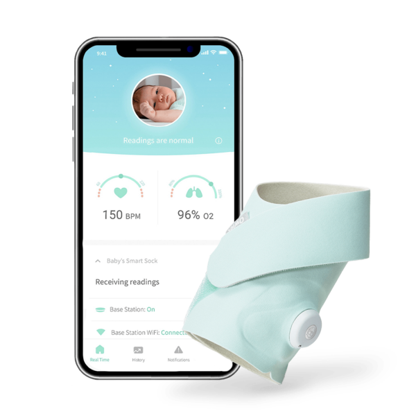 Owlet Smart Sock 3 - Owlet Okos zokni 0-18 hónapig (Mentazöld)